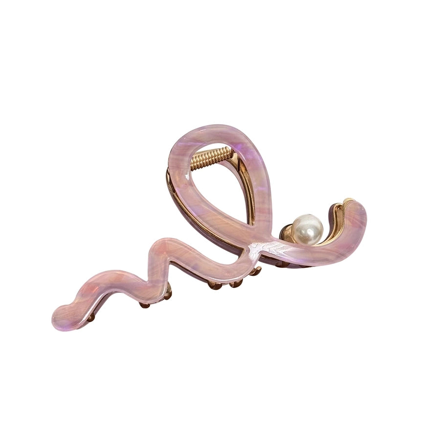 Women's IG Style Waves Arylic Alloy Inlay Pearl Hair Claws