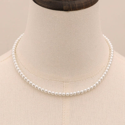 Jewelry Simple Style Classic Style Round 304 Stainless Steel Glass Pearl Beaded Necklace