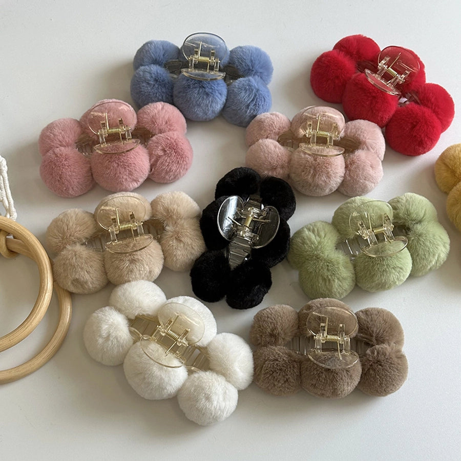 simple style classic style solid color plastic plush hair claws