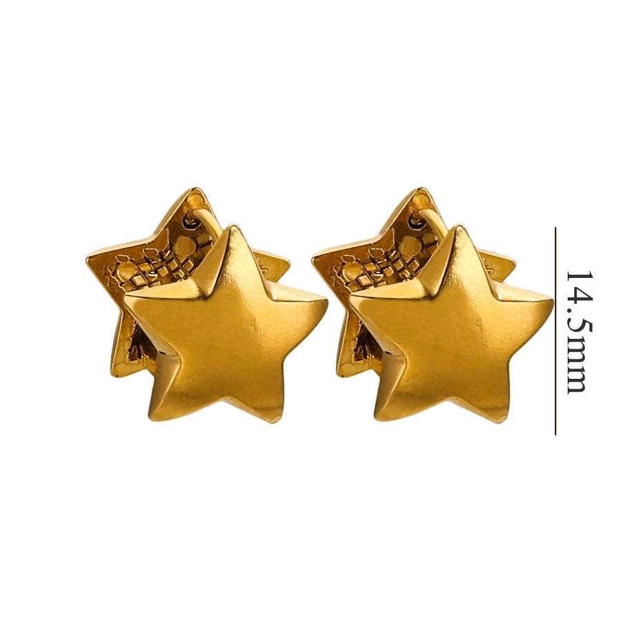 1 Pair Simple Style Classic Style Star Solid Color Plating 304 Stainless Steel Earrings