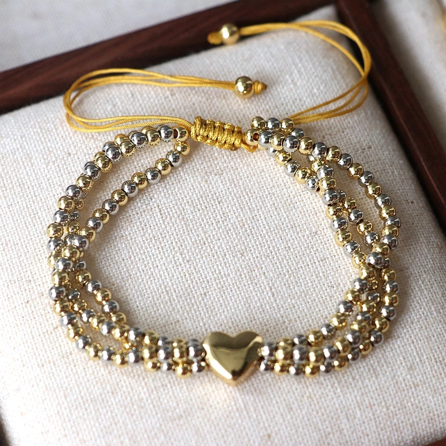 Copper Beaded Heart Shape Bracelets