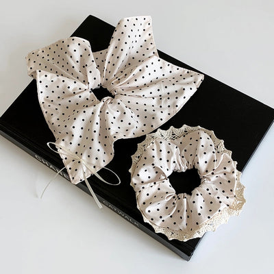 Women's Elegant Cute Polka Dots Cloth Lace Hair Tie