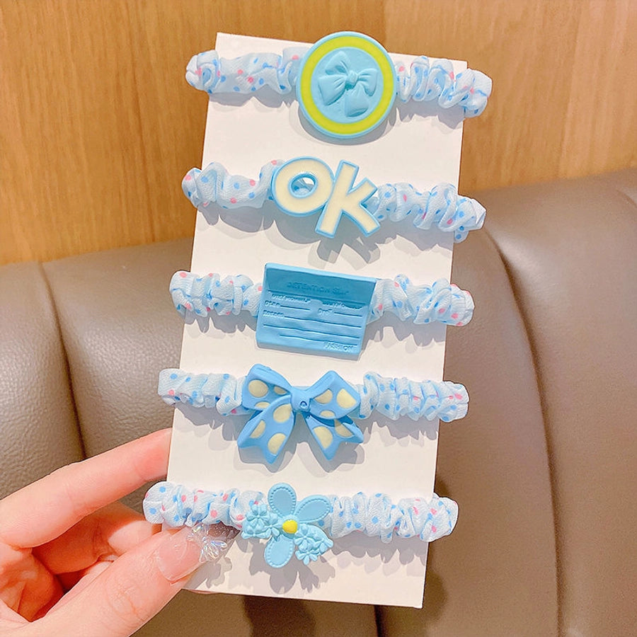 cute bow knot cloth hair tie 1 set