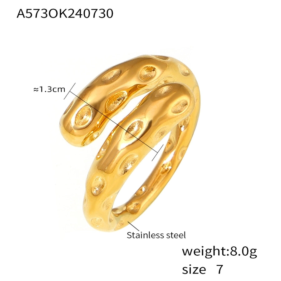 Jewelry Casual Elegant Modern Style Geometric 304 Stainless Steel 18K Gold Plated Plating Rings