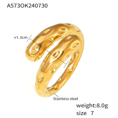 Jewelry Casual Elegant Modern Style Geometric 304 Stainless Steel 18K Gold Plated Plating Rings