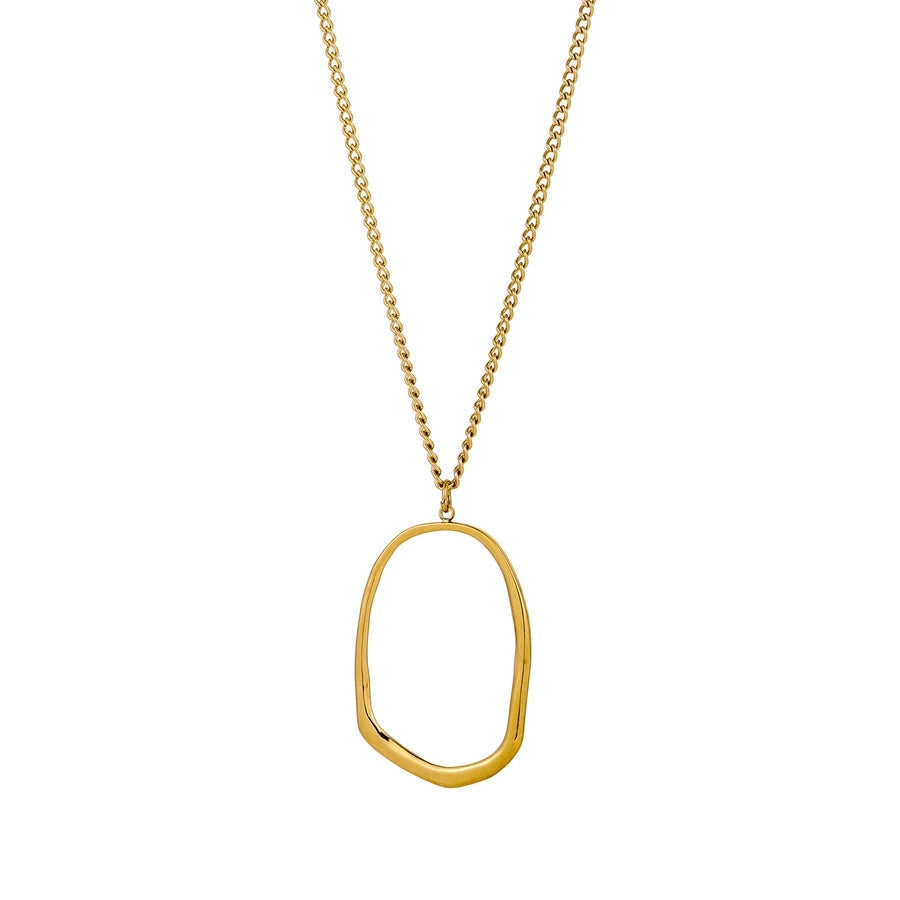 Jewelry Simple Style Geometric 304 Stainless Steel 18K Gold Plated Pendant Necklace