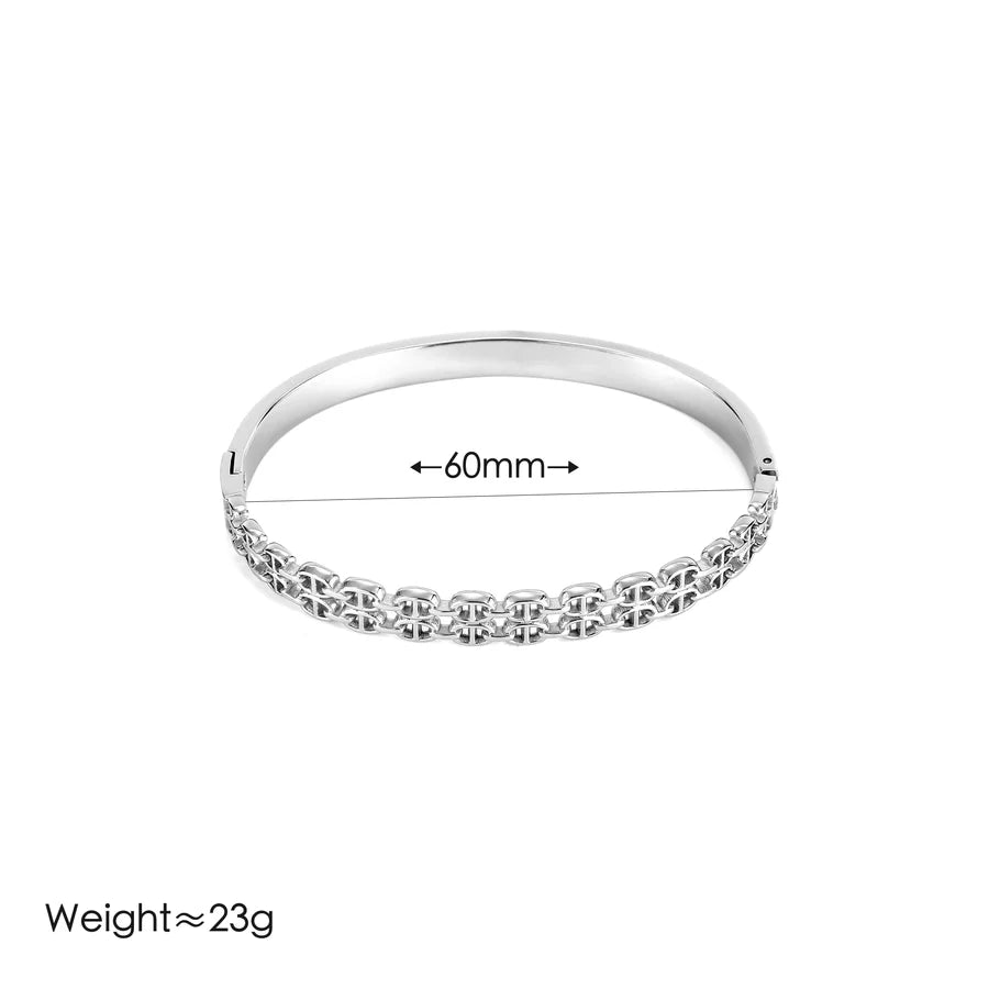 Vintage Style Simple Style Streetwear Geometric 304 Stainless Steel Bangle In Bulk