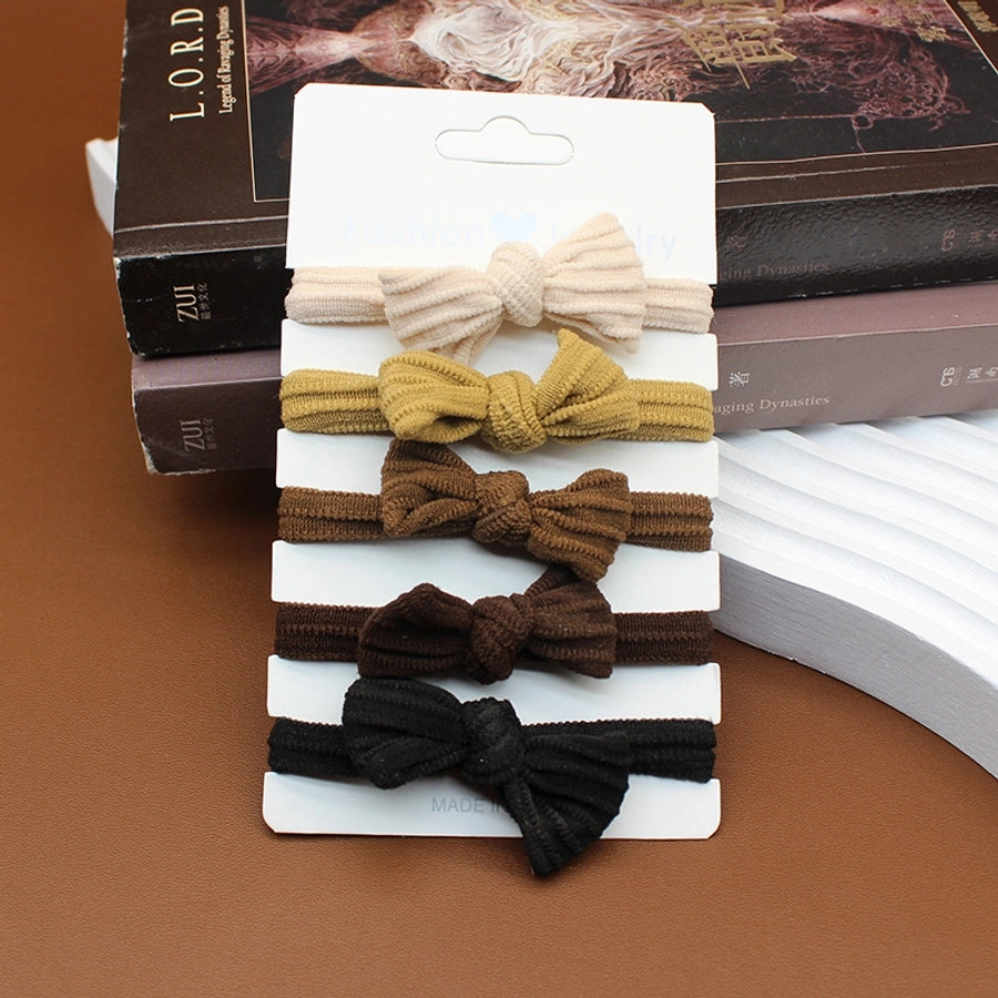 simple style solid color bow knot cloth bowknot hair tie