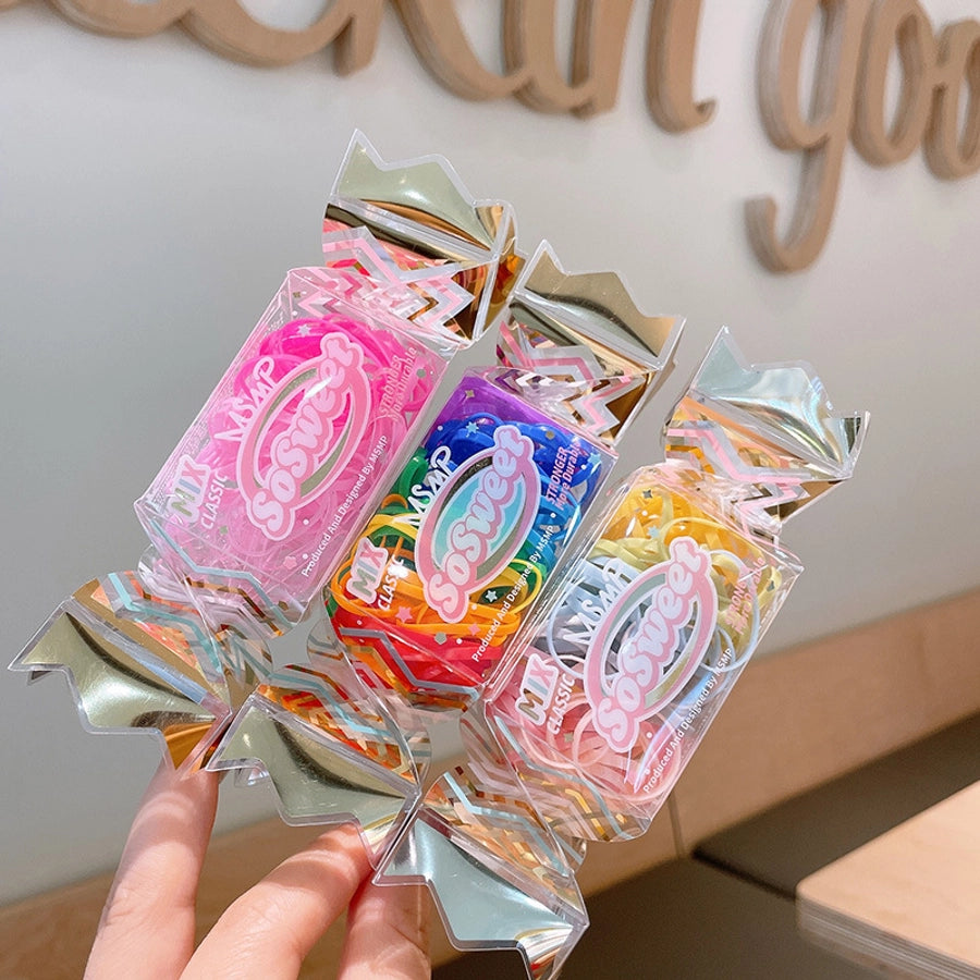 simple style geometric plastic rubber band 1 set