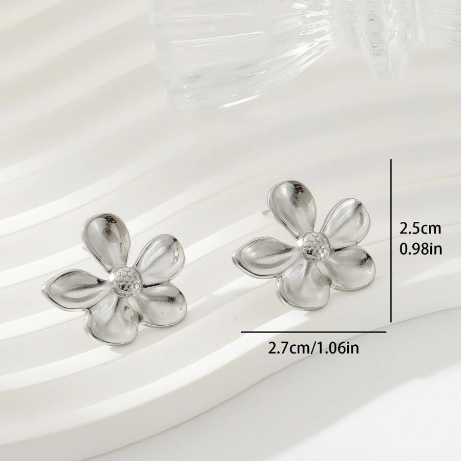 1 Pair Exaggerated Simple Style Oversized Flower Butterfly 304 Stainless Steel Ear Studs