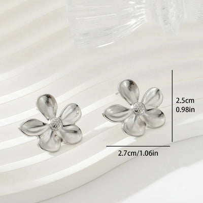 1 Pair Exaggerated Simple Style Oversized Flower Butterfly 304 Stainless Steel Ear Studs