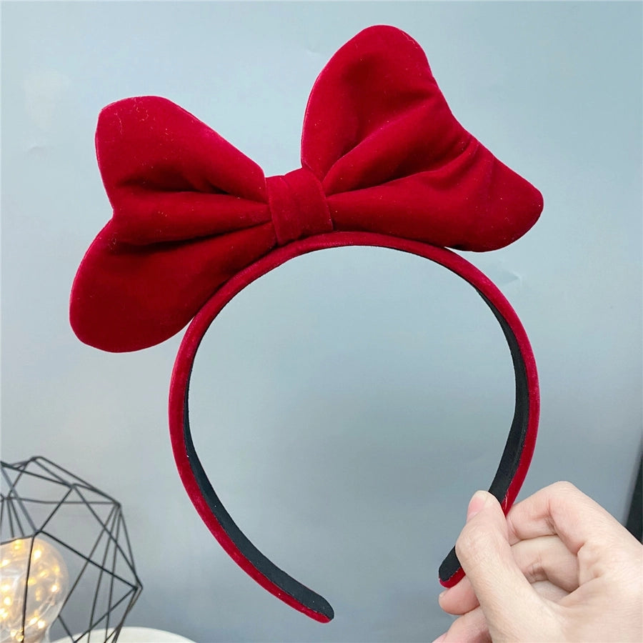 new red big bow headband sweet korean cute hair accessories