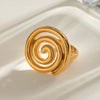Jewelry Simple Style Classic Style Spiral Stripe 304 Stainless Steel Stainless Steel Rings