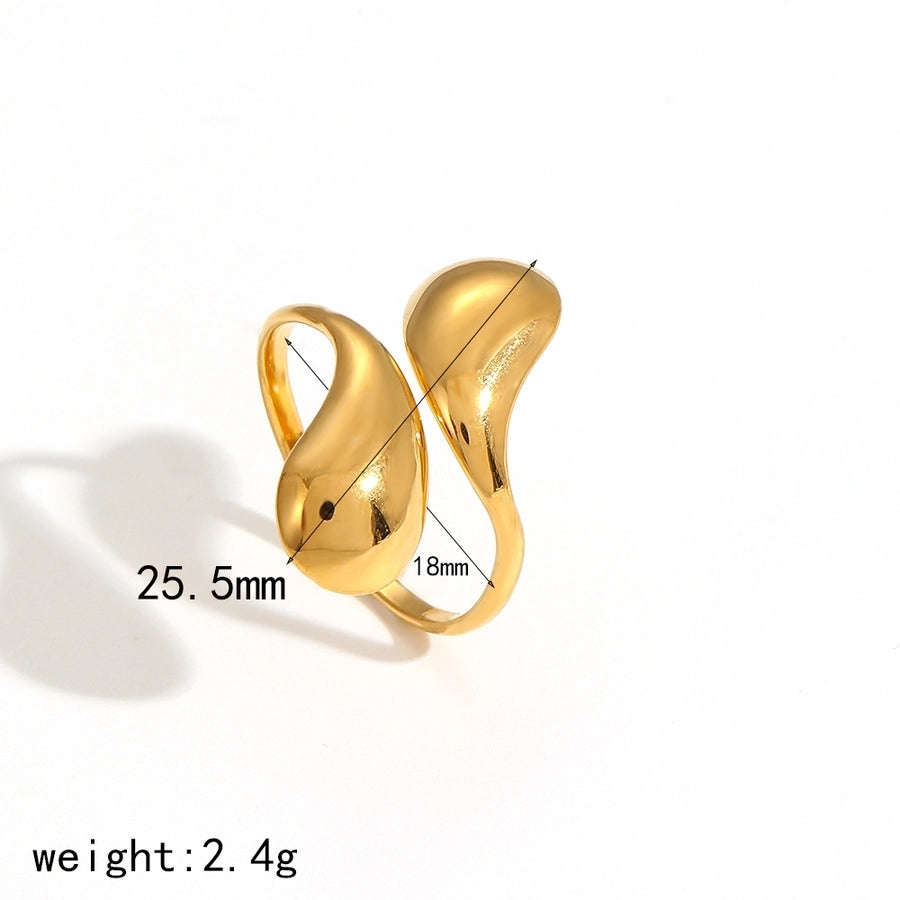 Jewelry IG Style Geometric 304 Stainless Steel 18K Gold Plated Polishing Plating Open Rings