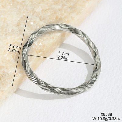 Simple Style Solid Color 304 Stainless Steel Bangle In Bulk
