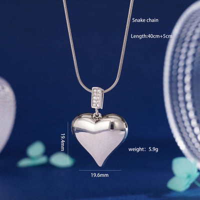 304 Stainless Steel Copper Heart Shape Pendant Necklace