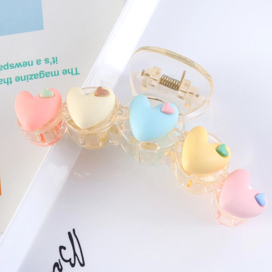 sweet heart shape plastic resin handmade hair claws 1 piece