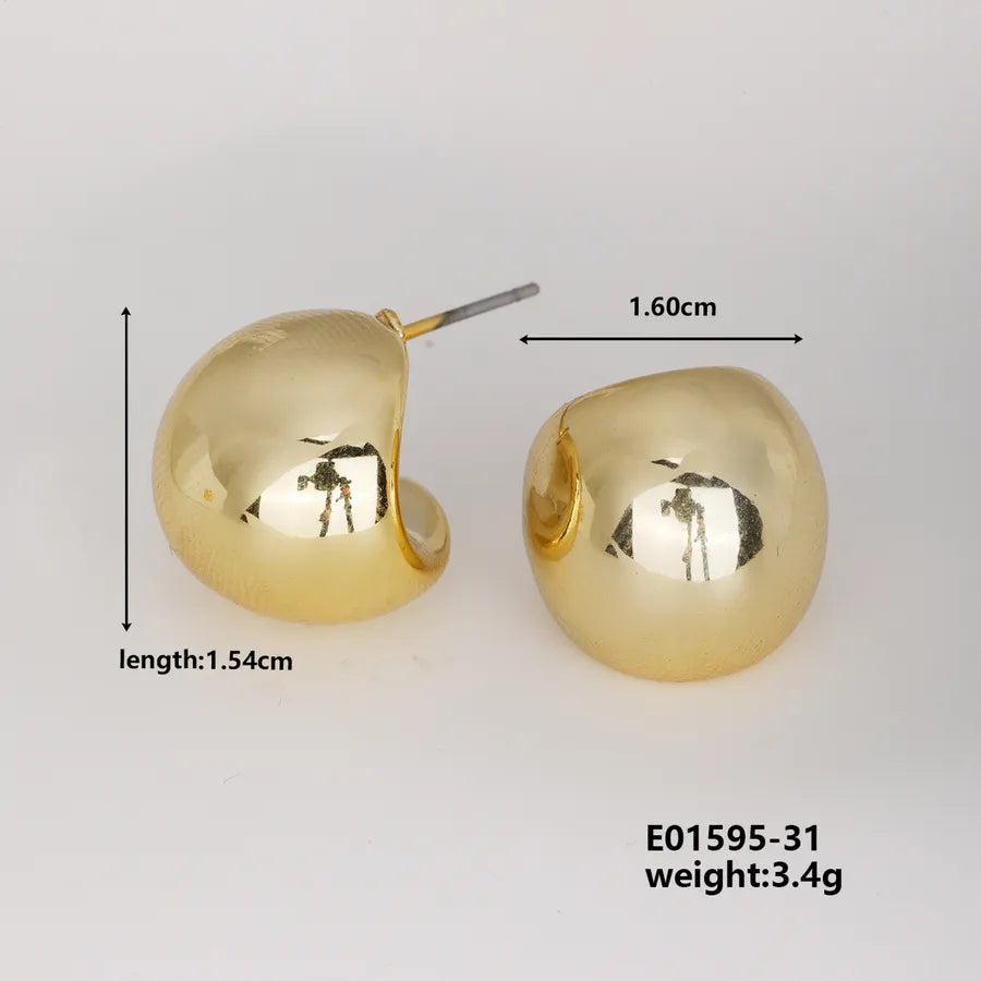 1 Pair Basic Classic Style Geometric Star Heart Shape Irregular CCB K Gold Plated Stud Earrings