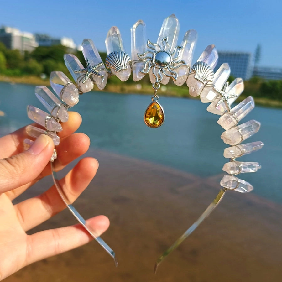 retro moon starfish crystal handmade hair band