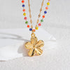 Jewelry Casual Simple Style Sun Flower 304 Stainless Steel Double Layer Necklaces