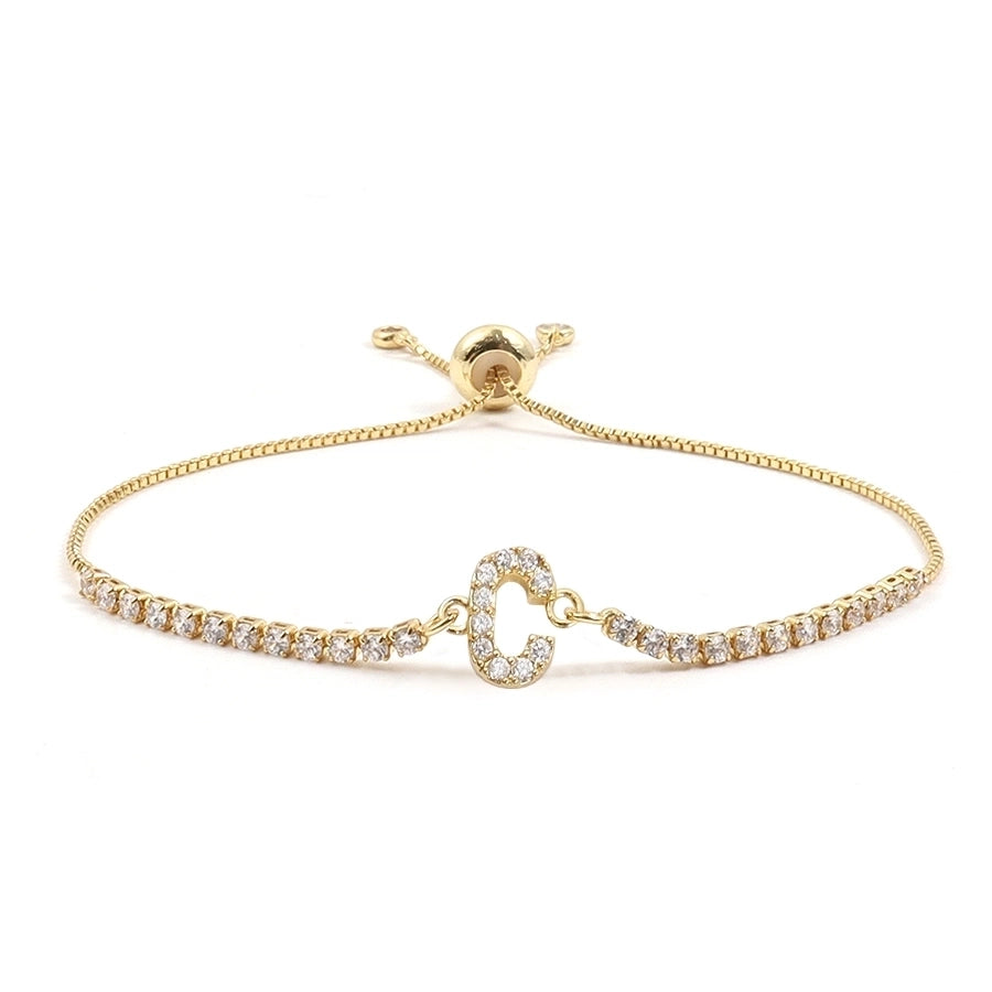 Copper Inlay Letter Zircon Bracelets