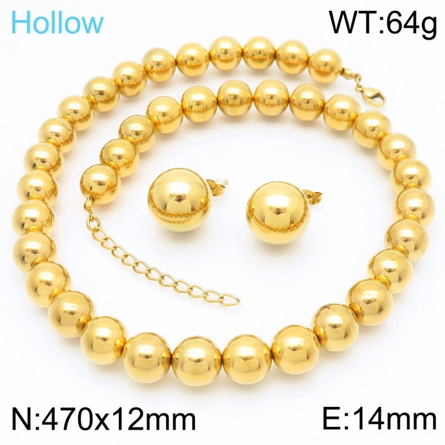 Jewelry Vintage Style Round 304 Stainless Steel 18K Gold Plated Jewelry Set