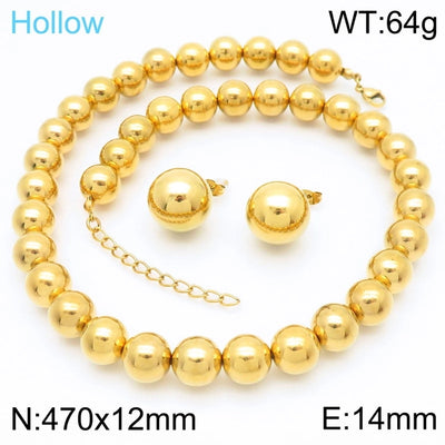Jewelry Vintage Style Round 304 Stainless Steel 18K Gold Plated Jewelry Set
