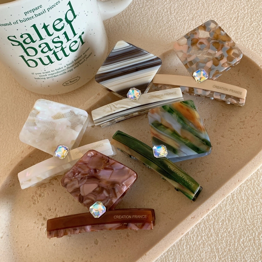 women's classic style square acetic acid sheets hair claws