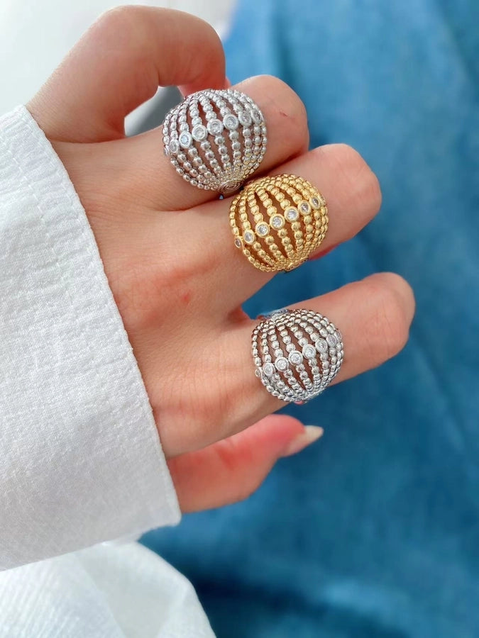 Jewelry Vintage Style Geometric Copper Zircon Plating Rings Bracelets