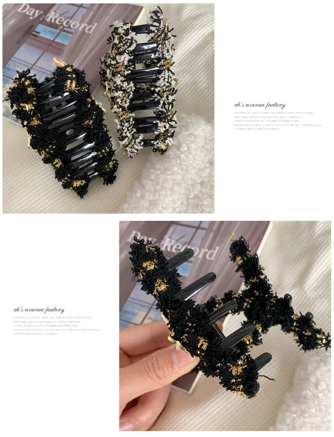 women's princess cute sweet flower plastic cloth inlaid pearls hair claws