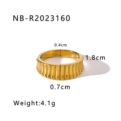 Jewelry Vintage Style Commute Geometric 304 Stainless Steel 18K Gold Plated Rings