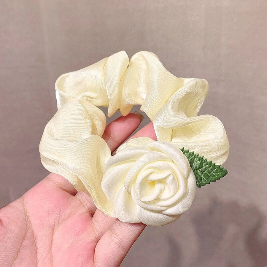 cute solid color cloth flannel hair tie