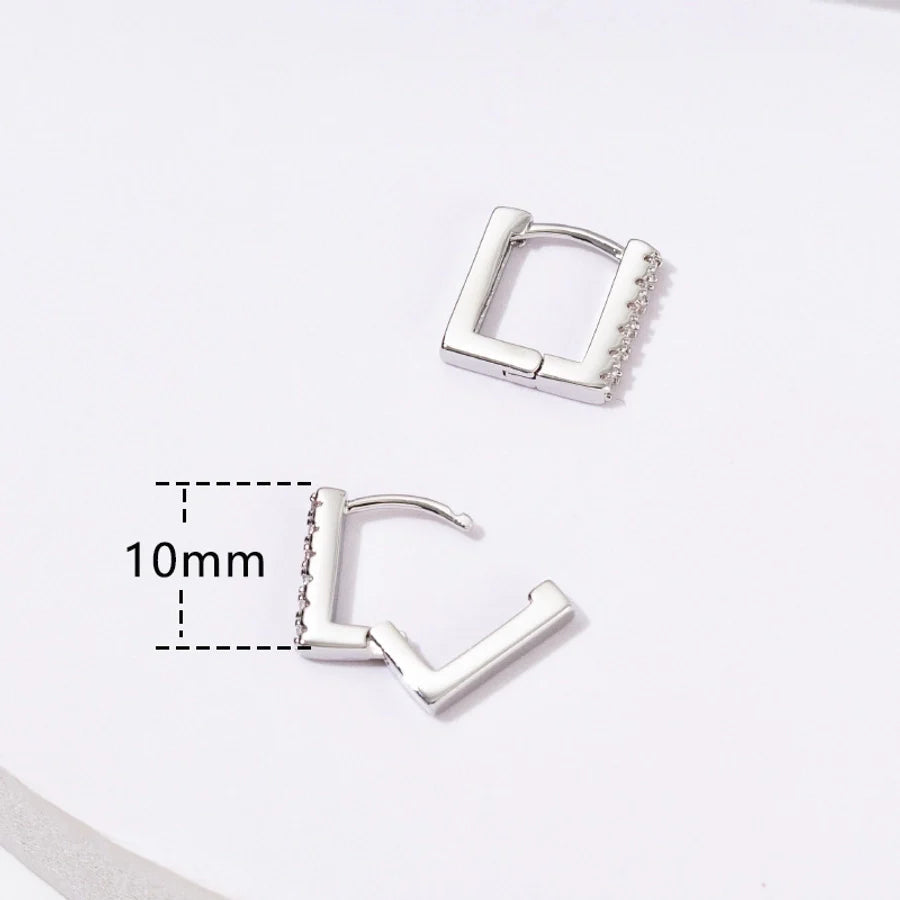 1 Pair Simple Style Geometric Copper Zircon Earrings