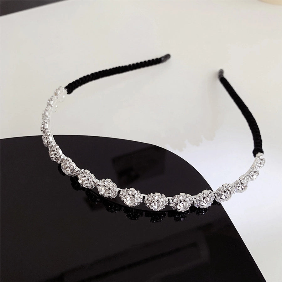 elegant simple style water droplets heart shape bow knot alloy inlay artificial rhinestones hair band