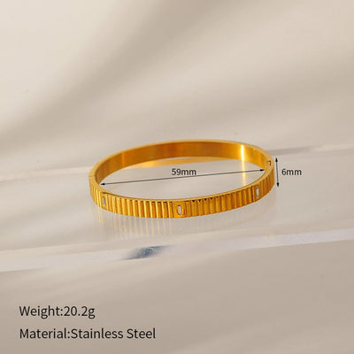 Elegant Round 304 Stainless Steel Bangle In Bulk