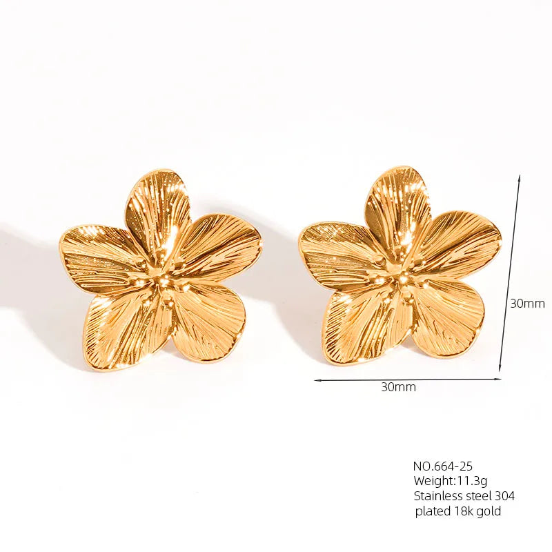 1 Pair Retro French Style Classic Style Geometric Flower 304 Stainless Steel Artificial Pearls 18K Gold Plated Imitation Gold  Ear Studs