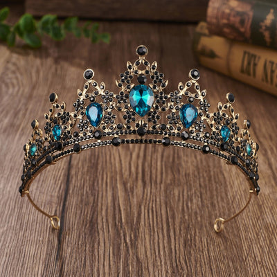 glam luxurious lady crown alloy plating inlay zircon crown