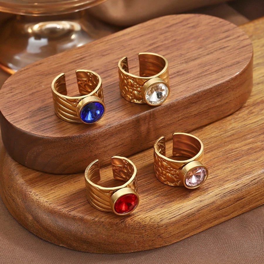 Jewelry Vintage Style Simple Style Geometric 304 Stainless Steel Wide Band Rings Open Rings