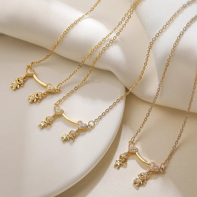 Jewelry Simple Style Human Heart Shape Copper Zircon Pendant Necklace