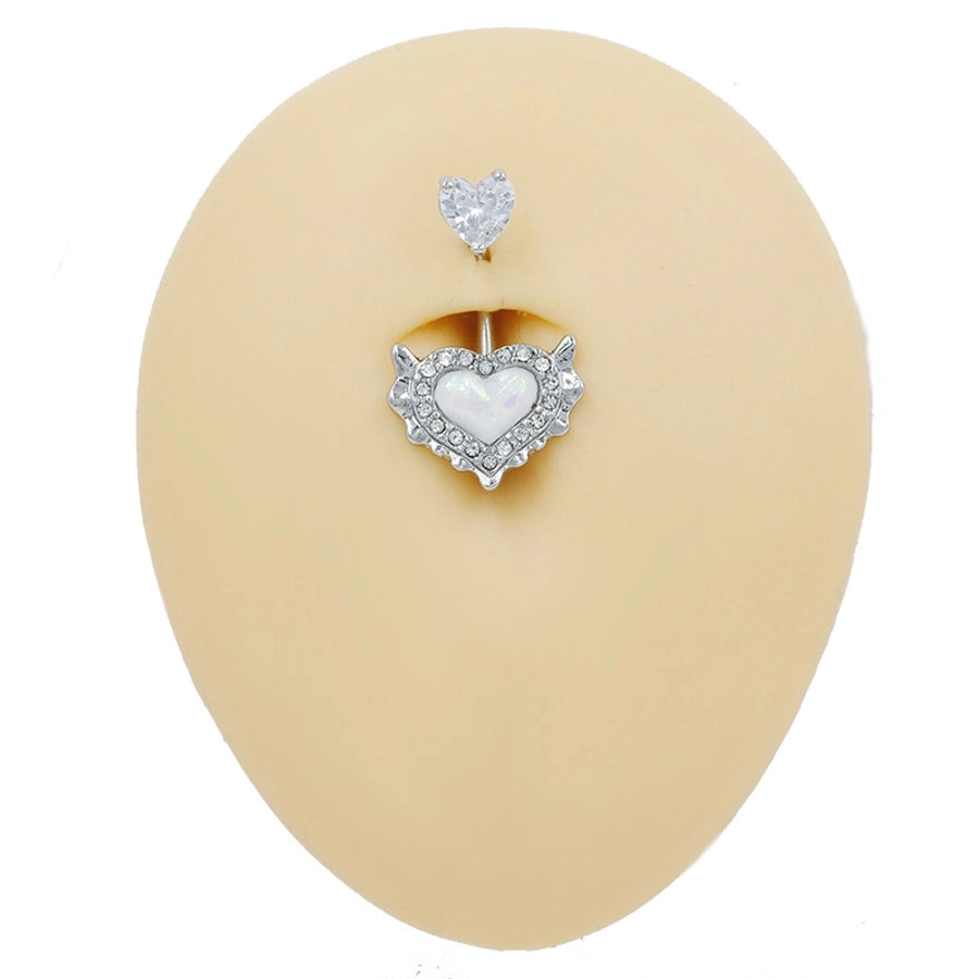 1 Piece Lip Rings Sexy Classic Style Heart Shape Smile Face Butterfly Pure Titanium Titanium Alloy Epoxy Plating Acrylic Rhinestones Glass White Gold Plated Belly Rings