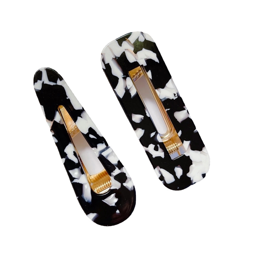 women's fashion geometric water droplets leopard resin cellulose acetate sheet headwear hair clip