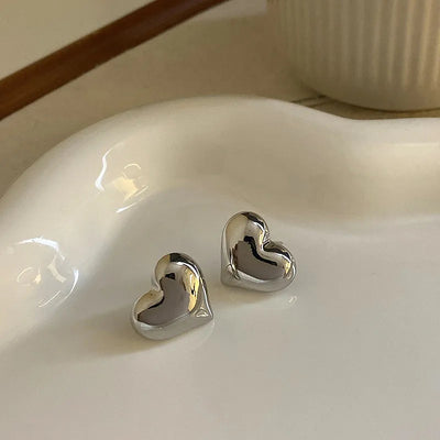 retro c shape solid color metal plating women's earrings 1 pair