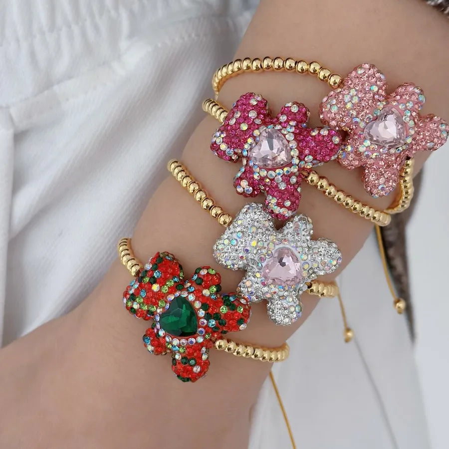 Wholesale Jewelry Casual Elegant Cute Bear Artificial Crystal Copper Crystal Inlay Bracelets