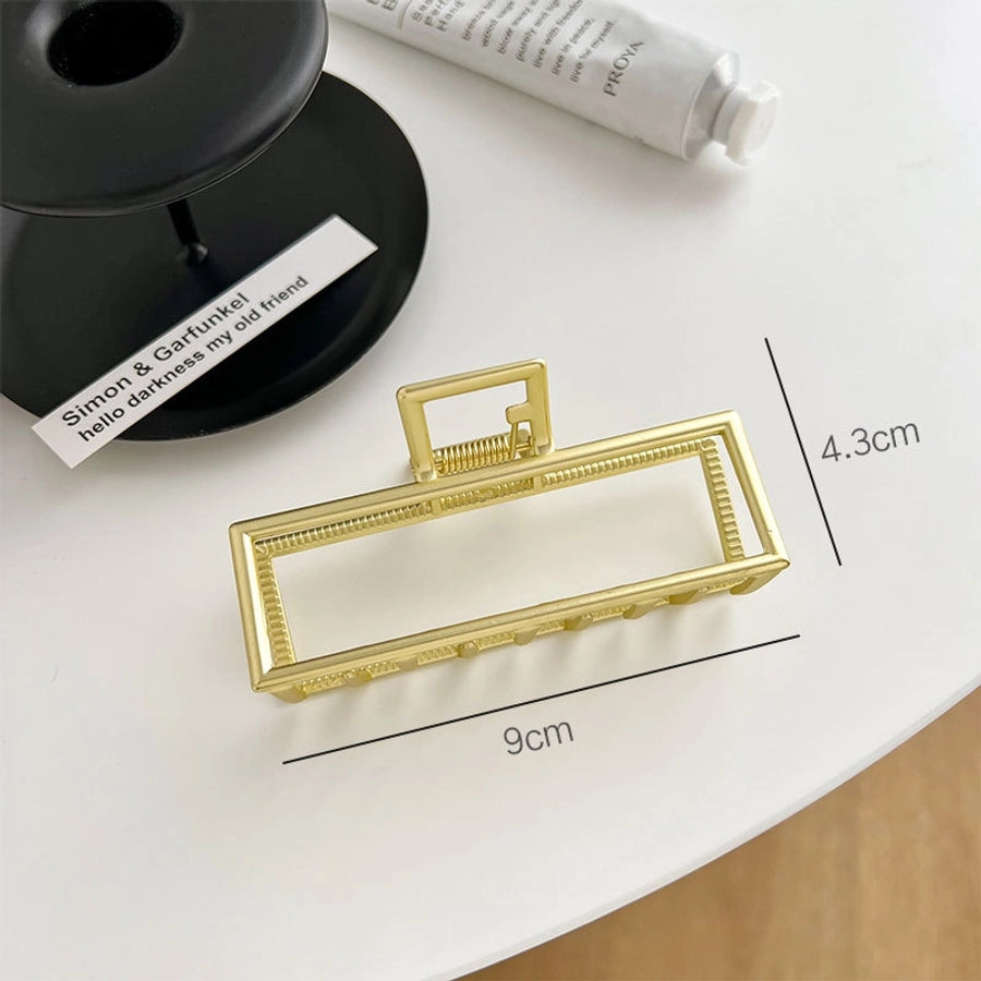 retro geometric alloy plating hair claws