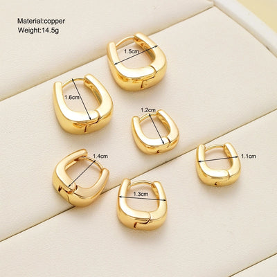 1 Set Casual Simple Style Streetwear Geometric Copper Copper Earrings