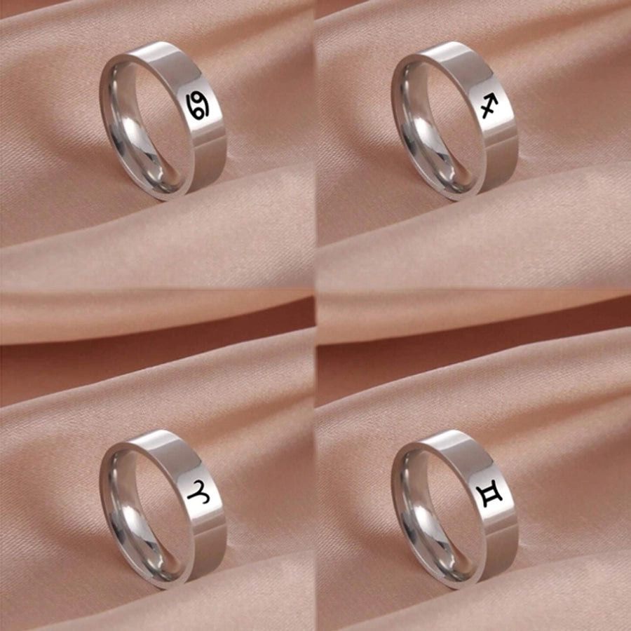 Jewelry French Style Simple Style Commute Constellation 304 Stainless Steel Rings