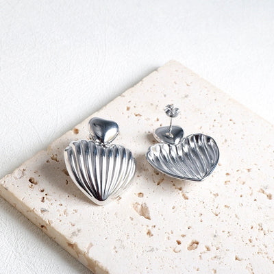 Jewelry IG Style Simple Style Commute Heart Shape 304 Stainless Steel Earrings Necklace