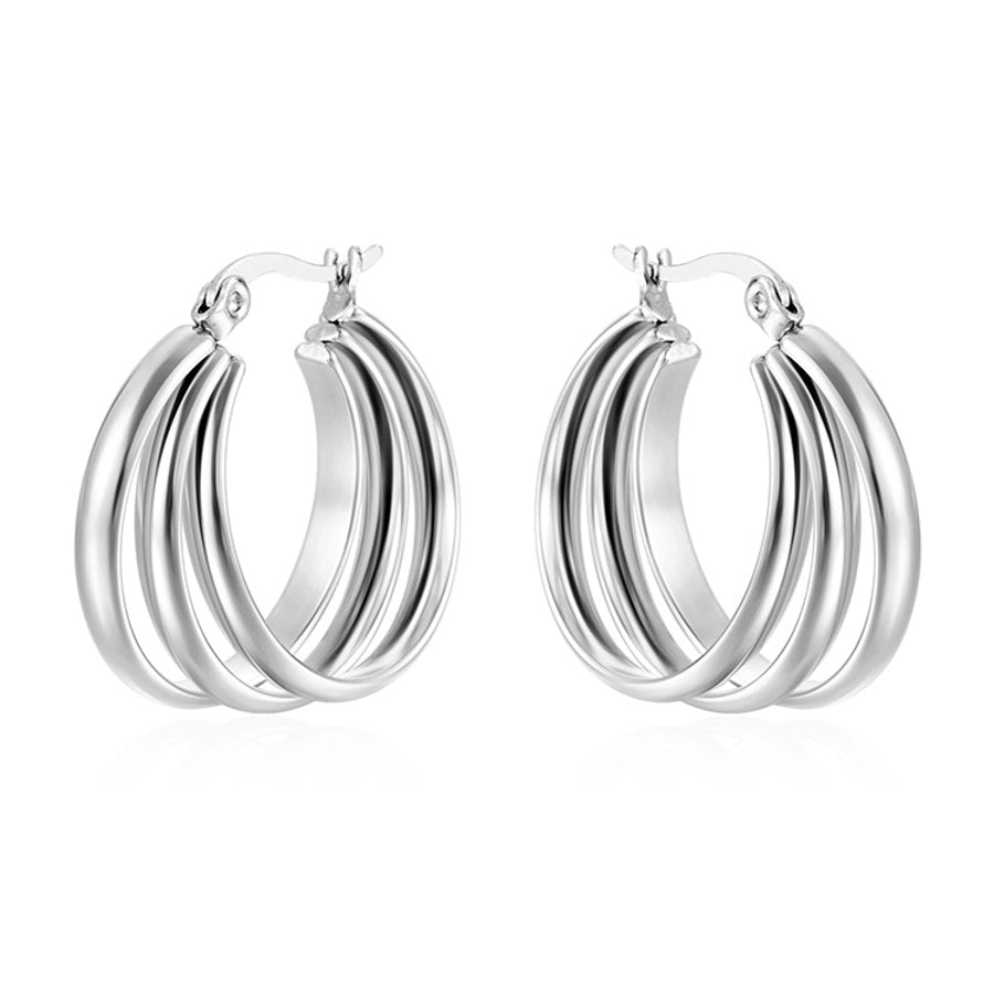 1 Pair Simple Style Solid Color 304 Stainless Steel 18K Gold Plated Earrings