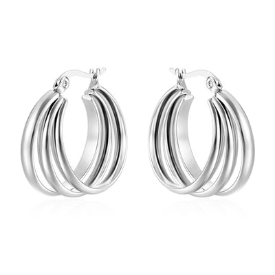 1 Pair Simple Style Solid Color 304 Stainless Steel 18K Gold Plated Earrings