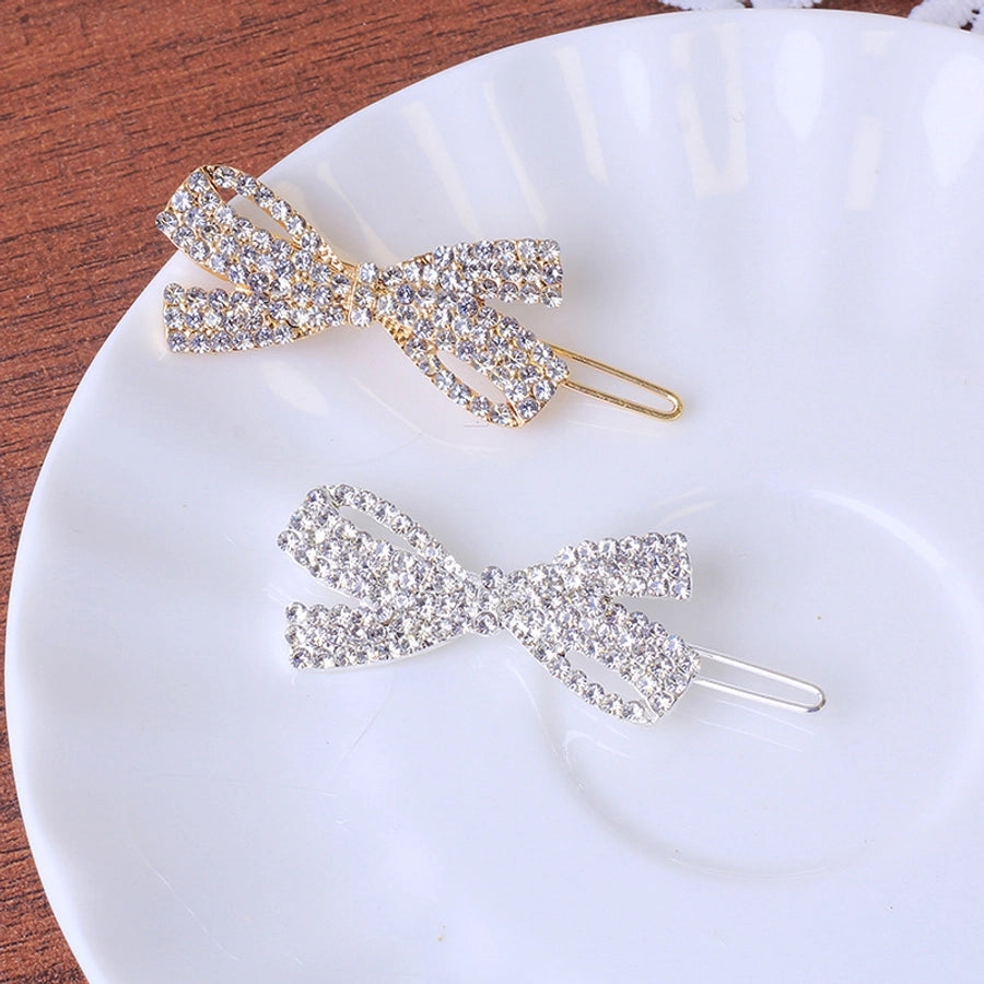 Alloy Rhinestone Bow Hairpin Women's Korean-style Internet Red Hairpin Side Korean-style Rhinestone Bow Frog Clip Side Clip